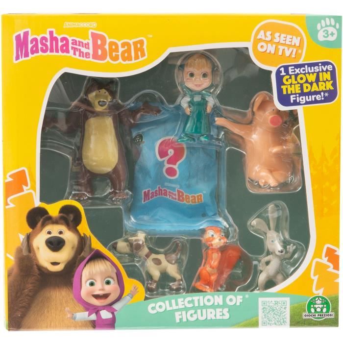 Figurines - MASHA AND THE BEAR - Box of 7 figurines with 1 surprise - Size 5-7 cm - from 3 years old - MHA31