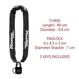 Chaîne antivol MASTER LOCK - 8390EURDPRO - 90cm x Ř 6mm - Cadenas 40mm - Gaine nylon - Noir