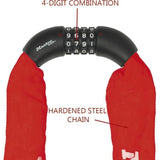 MASTER LOCK Chaîne Antivol Vélo [Combinaison] [90 cm Chaîne] [Rouge] 8392EURDPROCOLR