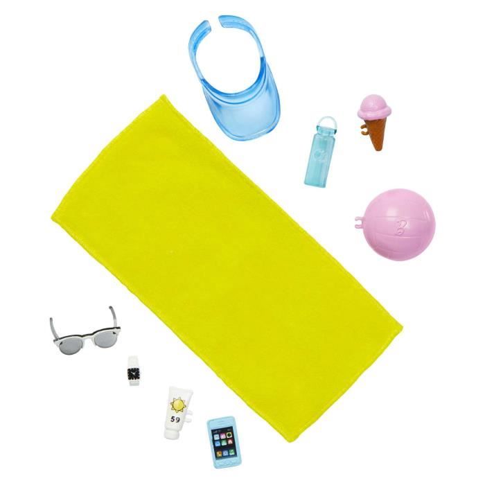 Barbie-Ken Plage-PoupÈe blonde short de bain et accessoires de plage HPL74