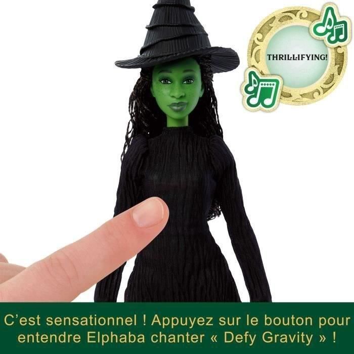 Mattel-Wicked-Poupée Elphaba chantante avec habillages et accessoires - Wicked - HYM40
