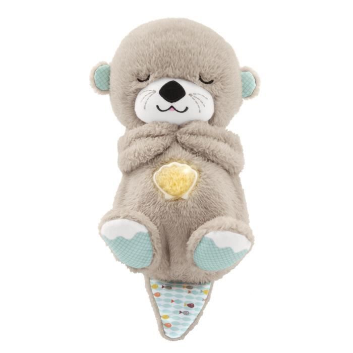 Fisher-Price - Ma Loutre Câlins Bonne Nuit - Peluche Veilleuse Bébé Musicale et Lumineuse - Jouet d'Eveil - Des la naissance FXC66