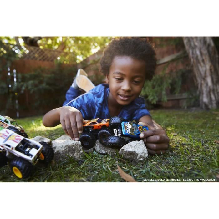 Hot Wheels - Coffret 2 véhicules Monster Truck Double Démolition  - Petites Voitures - 3 ans et + FYJ64