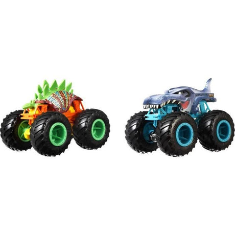 Hot Wheels - Coffret 2 véhicules Monster Truck Double Démolition  - Petites Voitures - 3 ans et + FYJ64