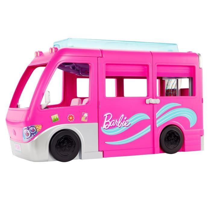 Barbie-Camping-Car Transformable de 76 cm HCD46