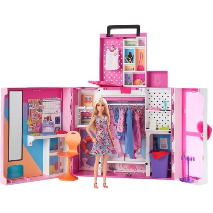 Barbie-Poupée et Coffret Dressing Deluxe, + de 60 cm, des 3 ans HGX57