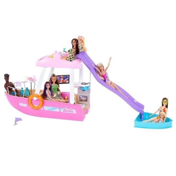 Barbie-Bateau de Reve-Coffret bateau, piscine, toboggan, accessoires HJV37