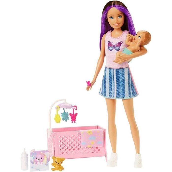 Barbie-Skipper Baby-Sitter-Doll and Accessories Set HJY33