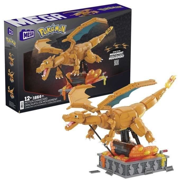 MEGA-Pokémon-Dracaufeu en Mouvement, a construire (1 663 pcs) HMW05