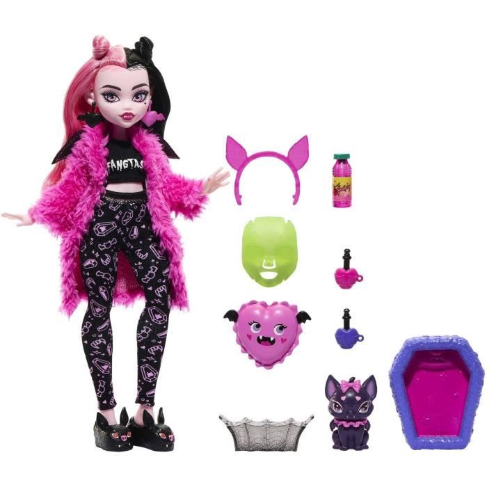 Monster High-Coffret Soirée Pyjama Draculaura-poupée et accessoires HKY66