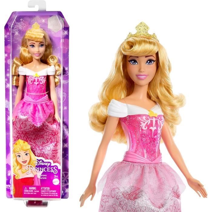 Aurora Doll 29 cm, Mattel Disney Princess Doll Dress Up and Accessories HLW09