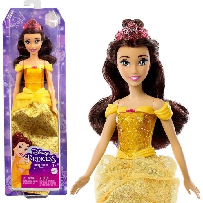 Belle Doll 29 cm, Mattel Disney Princess Doll Dress Up and Accessories HLW11