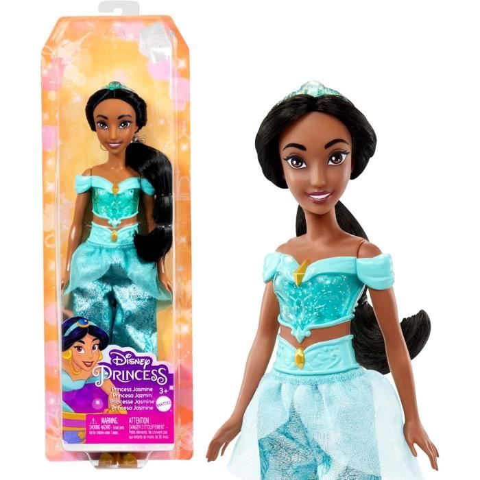 Jasmine Poupée 29 cm, Mattel Poupée Disney Princesses habillage et accessoires HLW12