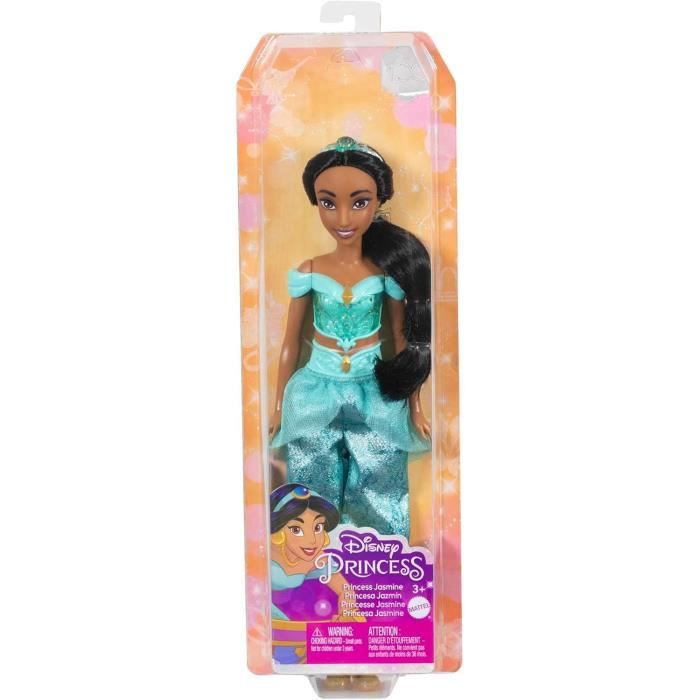 Jasmine Poupée 29 cm, Mattel Poupée Disney Princesses habillage et accessoires HLW12