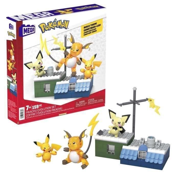 MEGA Pokémon-Coffret de construction Pikachu-Coffret avec 3 figurines articulées (160 pieces) pour enfants HKT23