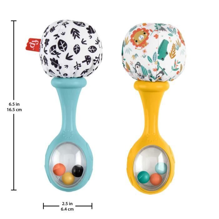 Fisher-Price-Mes Premiers Maracas-Jouet d'éveil 2 hochets des 3 mois HMF34