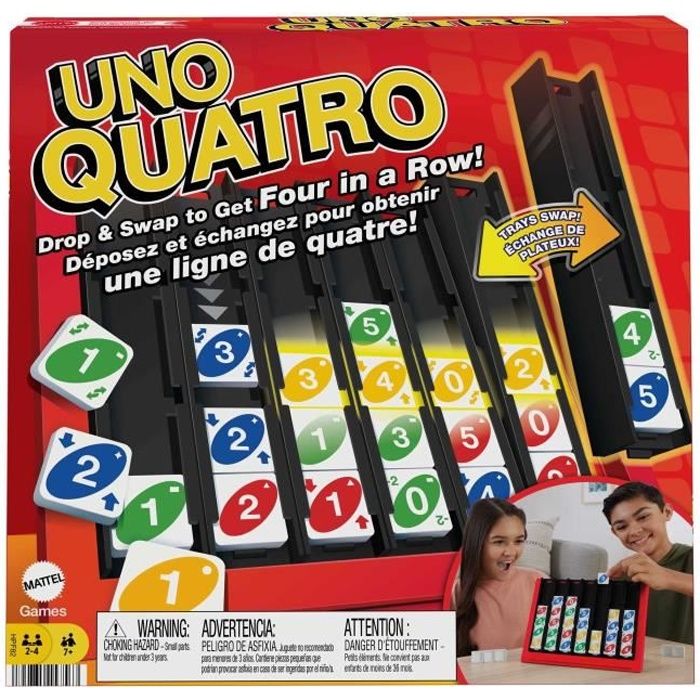 Mattel Games - UNO-Quatro-Jeu pour adulte, soirée en famille et soirée jeux HPF82