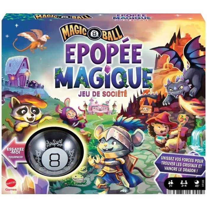 Mattel Games - Magic 8 Ball Épopée Magique-Jeu de société pour toute la famille HPJ68