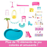 Barbie-Maison de Reve-Maison de poupÈe 3†niveaux, piscine et toboggan HMX10