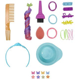 Barbie-Ultra Chevelure-Tete a Coiffer brune frisÈe meches arc-en-ciel HMD79