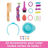 Barbie-Ultra Chevelure-Tete a Coiffer brune frisÈe meches arc-en-ciel HMD79