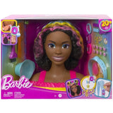Barbie-Ultra Chevelure-Tete a Coiffer brune frisÈe meches arc-en-ciel HMD79