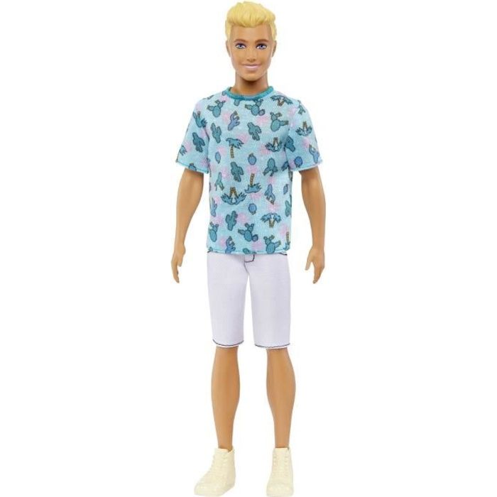 Barbie-Ken Fashionistas-Poupée blonde avec t-shirt cactus HJT10