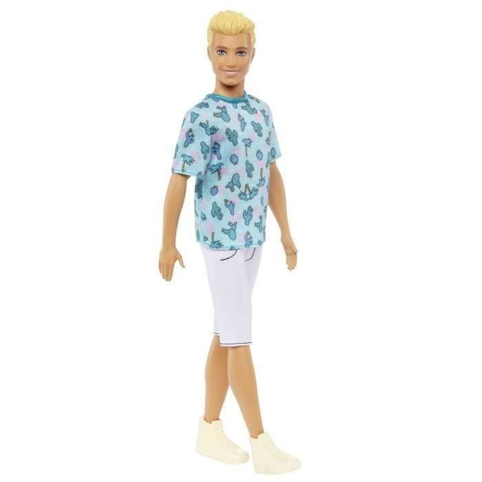 Barbie-Ken Fashionistas-PoupÈe blonde avec t-shirt cactus HJT10