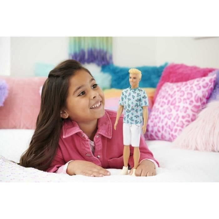 Barbie-Ken Fashionistas-PoupÈe blonde avec t-shirt cactus HJT10