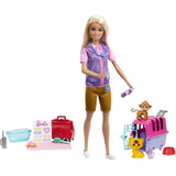 Barbie-Sauvetage d'Animaux-Coffret poupÈe blonde et accessoires HRG50