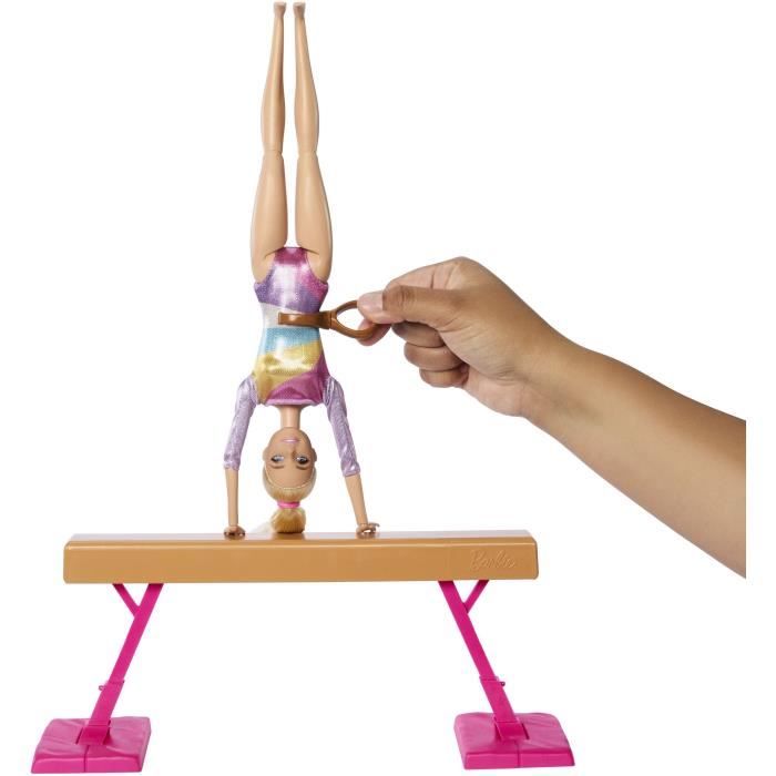 Barbie-Gymnastique-Coffret avec poupÈe et plus de 10†accessoires HRG52