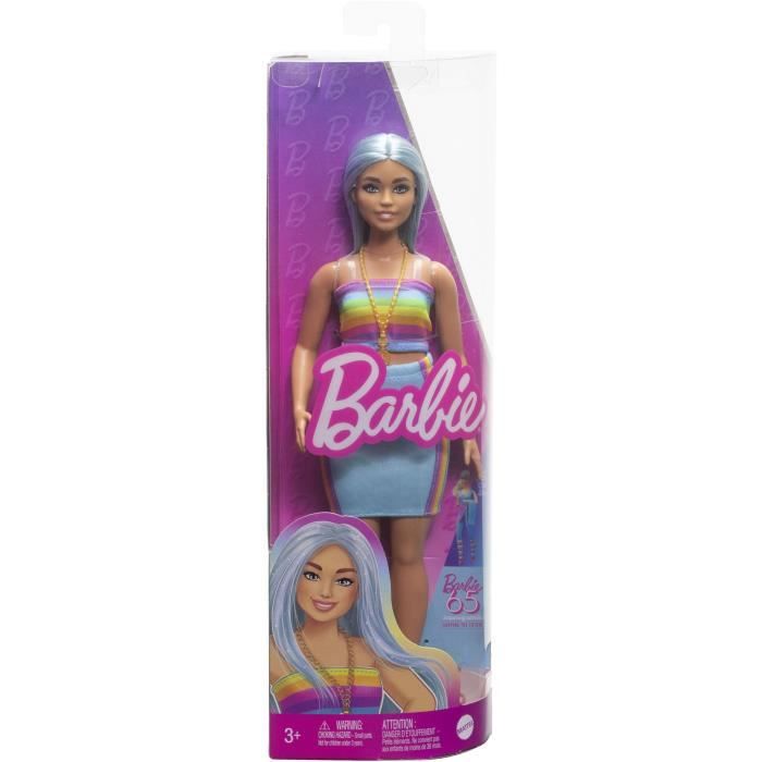 Barbie-Barbie Fashionistas-PoupÈe cheveux bleus 65eme anniversaire HRH16