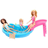 Barbie-PoupÈe et accessoires-Coffret poupÈe blonde avec piscine de reve HRJ74
