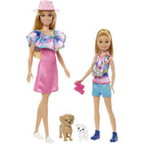 Barbie-Coffret PoupÈes Stacie et Barbie avec 2†chiots et accessoires HRM09