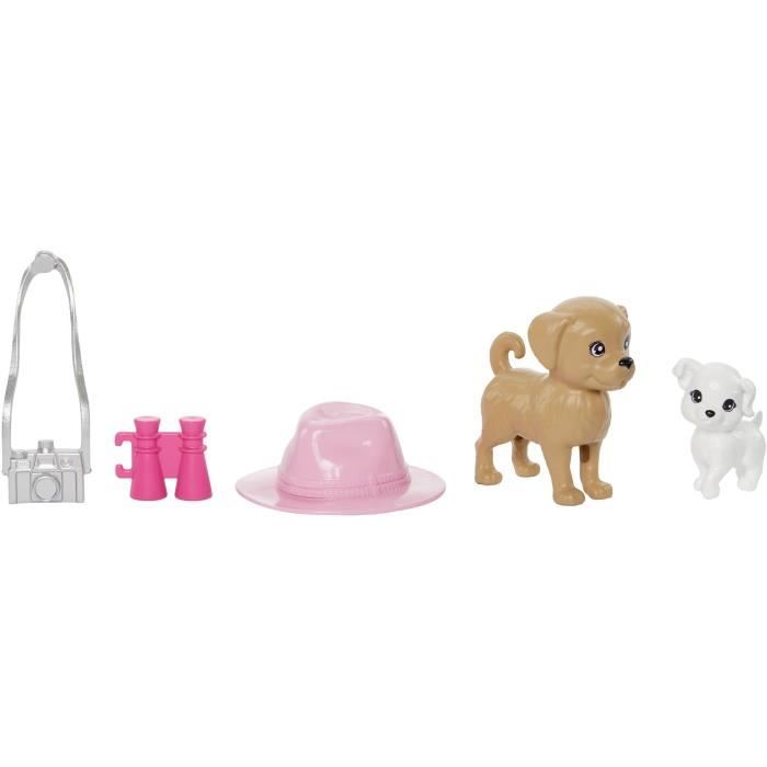 Barbie-Coffret PoupÈes Stacie et Barbie avec 2†chiots et accessoires HRM09