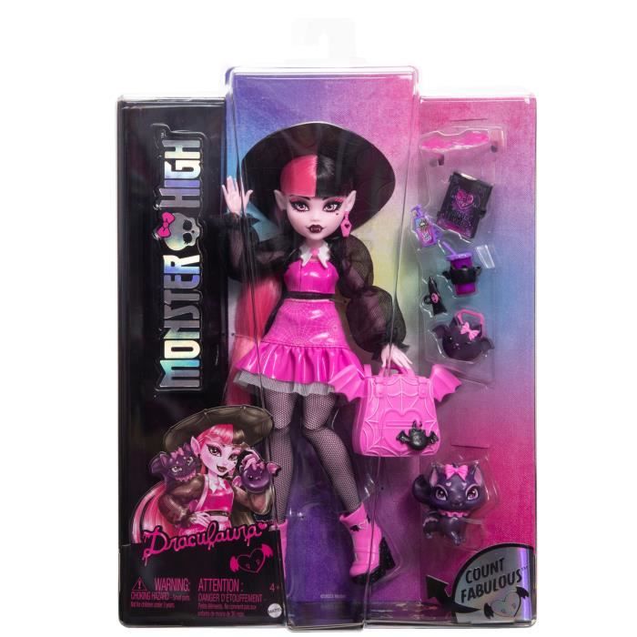 Monster High-Draculaura-Poupée avec animal de compagnie et accessoires HRP64