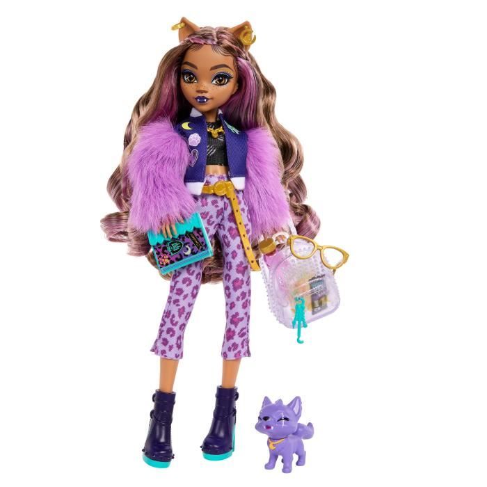 Monster High-Clawdeen Wolf-Doll with Crescent Dog and Accessories HRP65