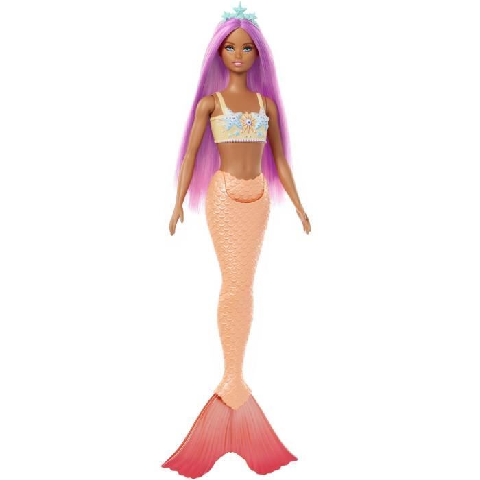 Barbie - Poupées Sirenes avec cheveux et nageoires colorés et serre-tete HRR05