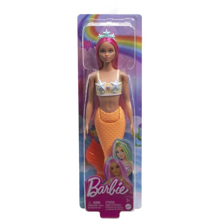 Barbie - PoupÈes Sirenes avec cheveux et nageoires colorÈs et serre-tete HRR05