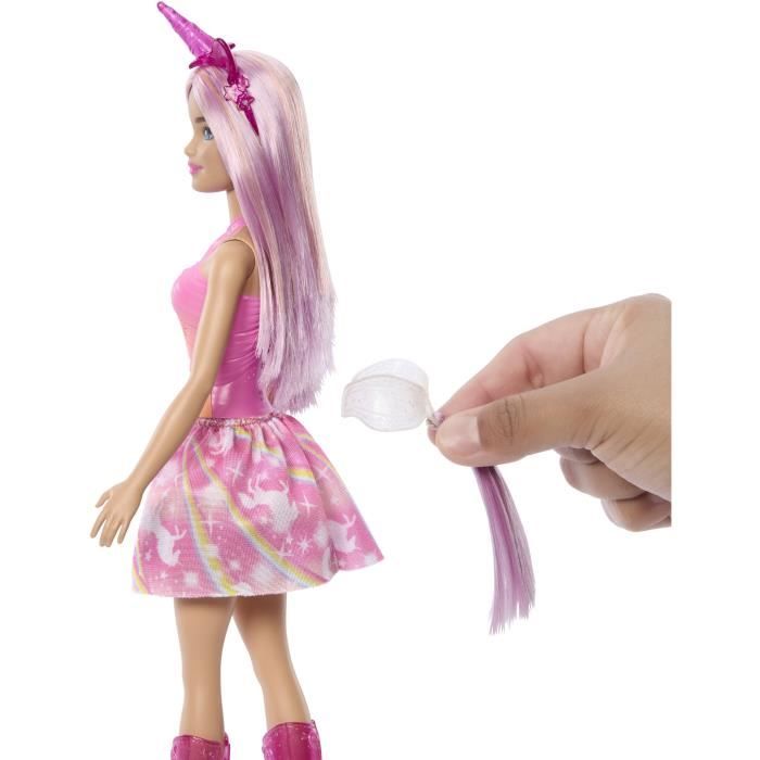 Barbie-PoupÈes Licorne avec cheveux fantaisie et tenues effet dÈgradÈ HRR13