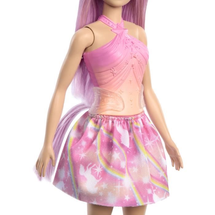 Barbie-PoupÈes Licorne avec cheveux fantaisie et tenues effet dÈgradÈ HRR13