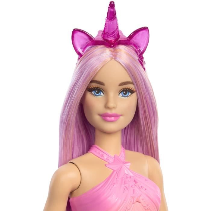 Barbie-PoupÈes Licorne avec cheveux fantaisie et tenues effet dÈgradÈ HRR13
