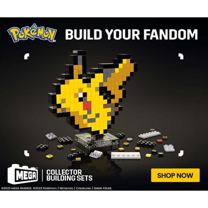 MEGA-Pokémon-Pikachu-Coffret de construction rétro 400 pieces - MEGA Pokémon - HTH74