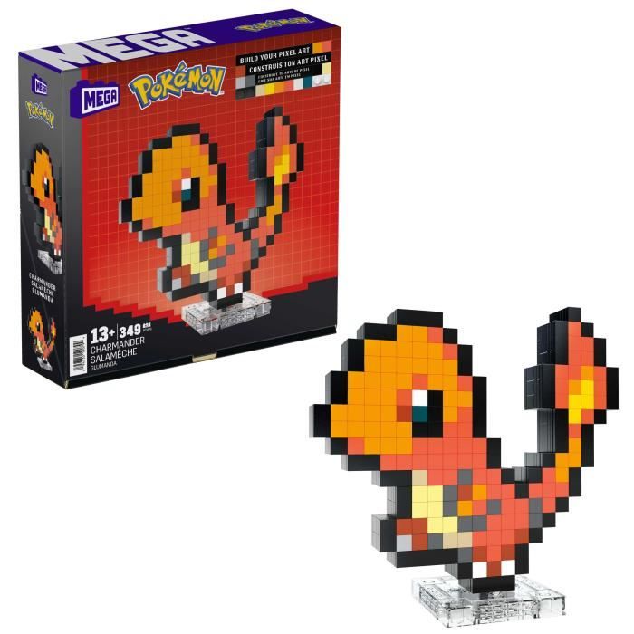 MEGA-Pok?mon-Salam?che-Coffret de construction r?tro 349 pi?ces - MEGA Pok?mon - HTH76