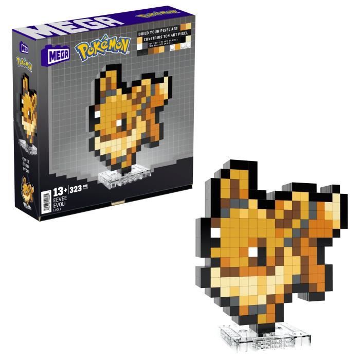 Mega-Pokémon-évoli-Coffret De Construction Rétro Pixel Art 323 Pieces - MEGA Pokémon - HTH78