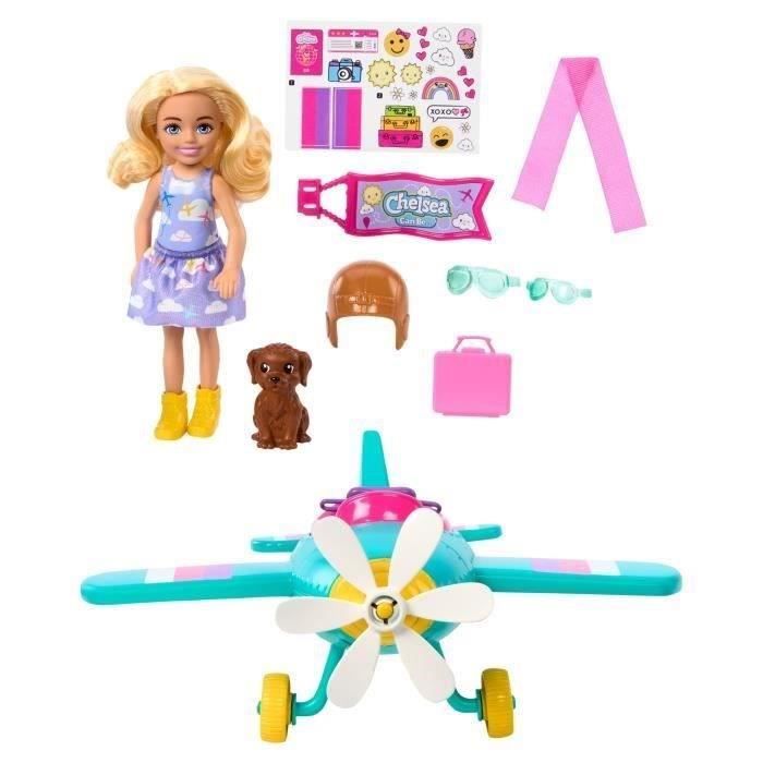 Barbie-Chelsea Can Be...-Avion et poupée-Coffret avec accessoires HTK38