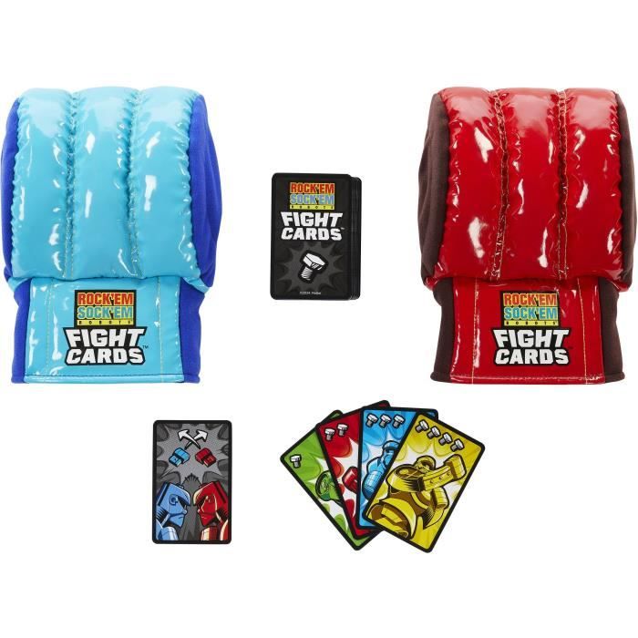 Mattel Games - Fight Cards-Jeu de cartes en équipe avec deux gants de boxe HTW64