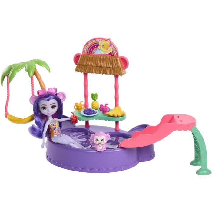 Enchantimals-Piscine singe-Coffret poupÈe et accessoires HTW73