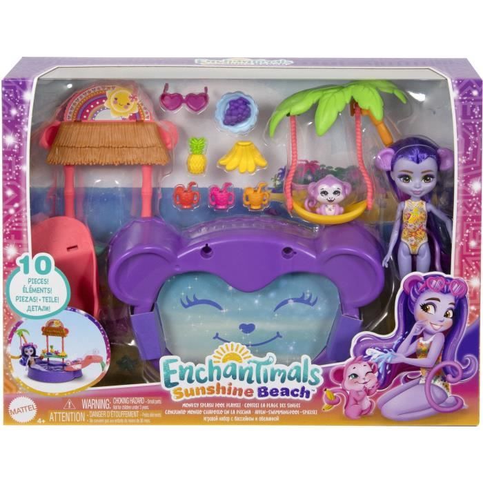 Enchantimals-Piscine singe-Coffret poupÈe et accessoires HTW73