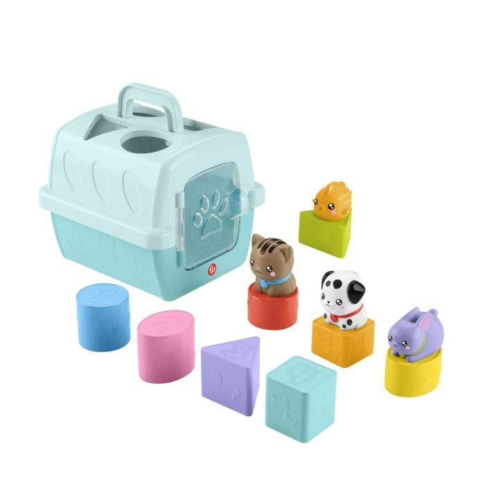 Fisher-Price-Trieur Caisse de Transport d'Animaux-Trieur 8 blocs HTW93